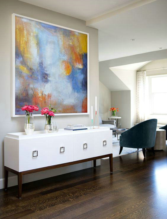 Extra Large Acrylic Painting On Canvas,Oversized Square Abstract Art,Large Canvas Wall Art For Sale,Red,White,Yellow,Blue.etc